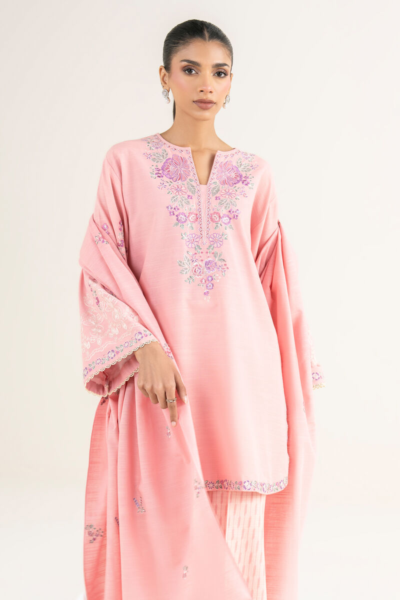 3 Piece - Embroidered Cotton Suit