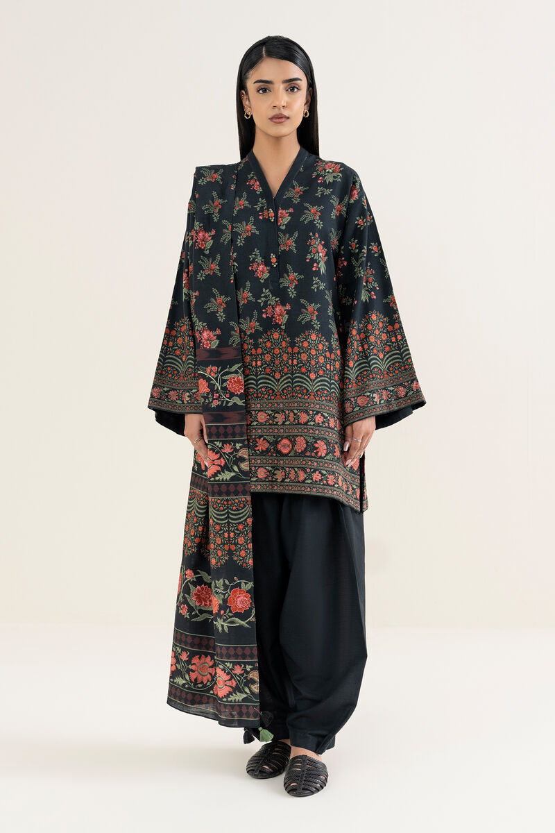 3 Piece - Printed Khaddar Suit