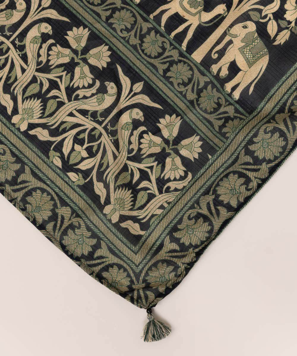Textured Voile Black Printed Dupatta