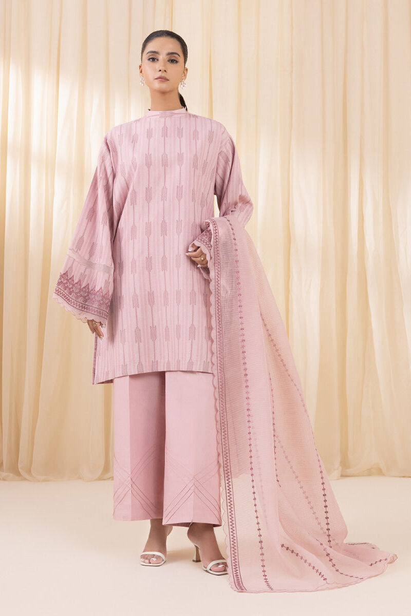 3 Piece - Embroidered Jacquard Suit