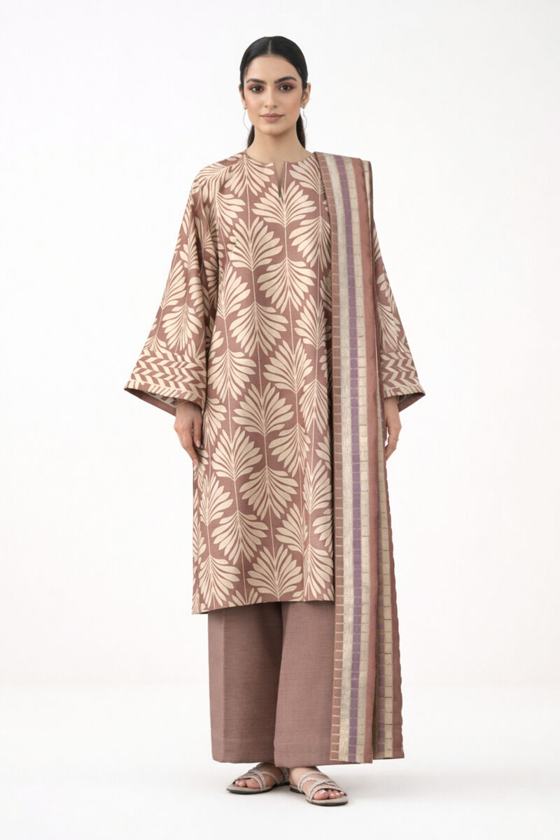 3 Piece - Printed Khaddar Suit