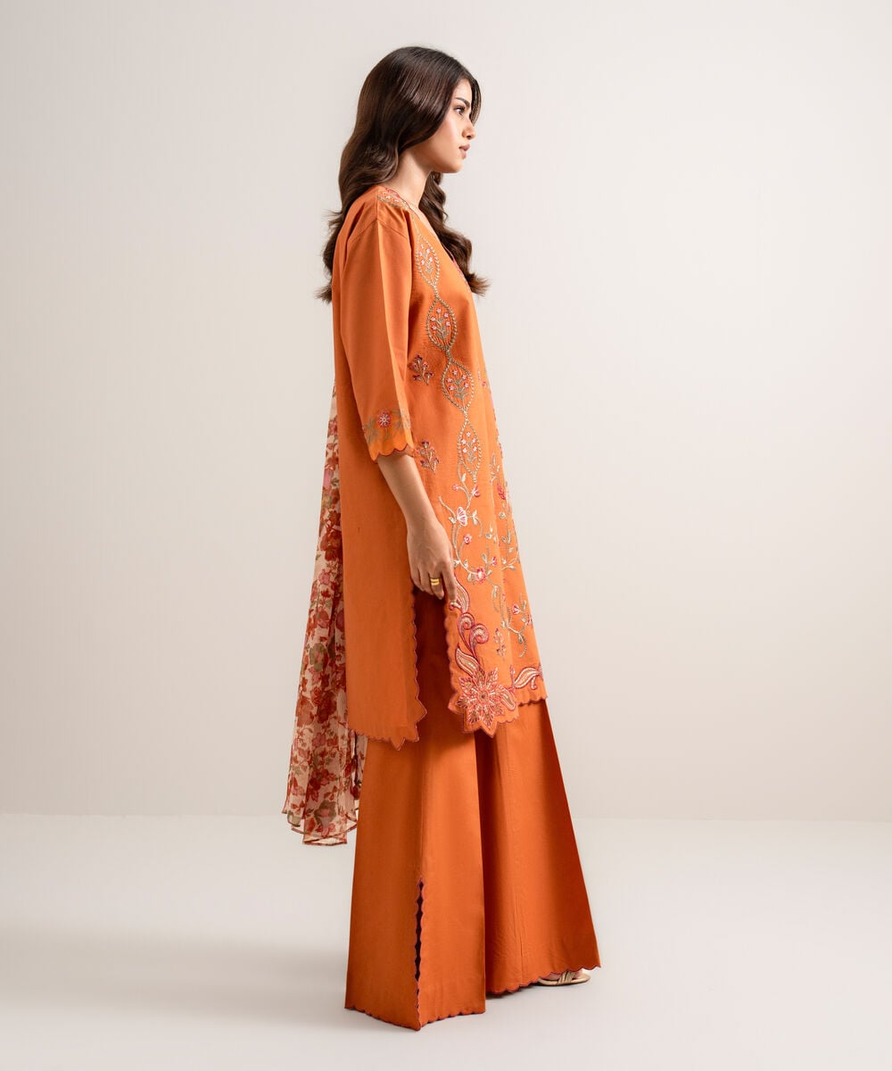 3 Piece - Embroidered Lawn Suit — Sapphire view 3