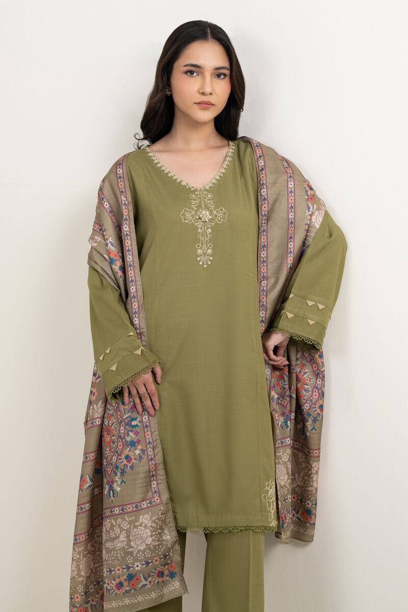 3 Piece - Embroidered Cotton Viscose Suit