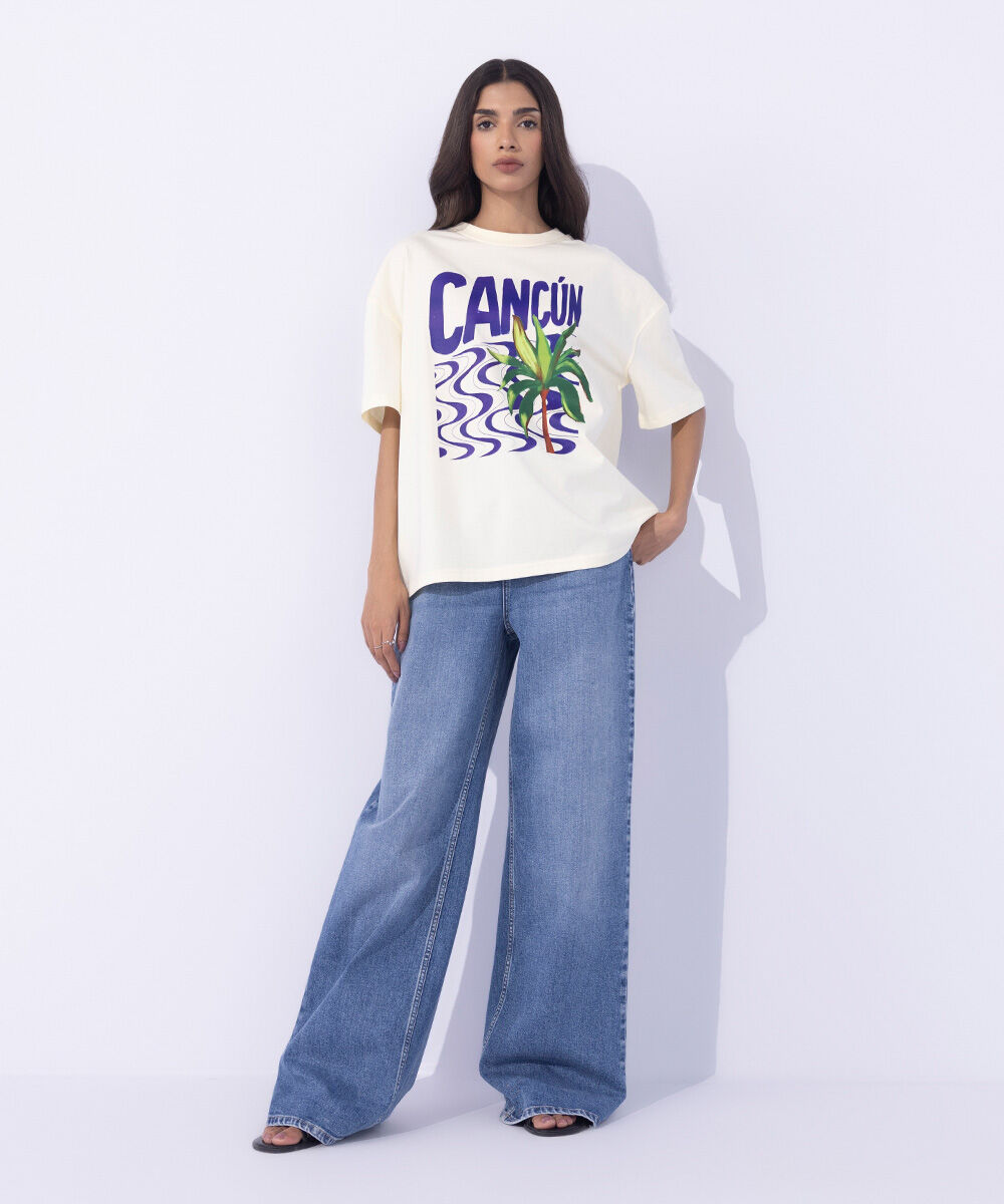 Women's Western Wear Multi Loose Fit Graphic T-Shirt