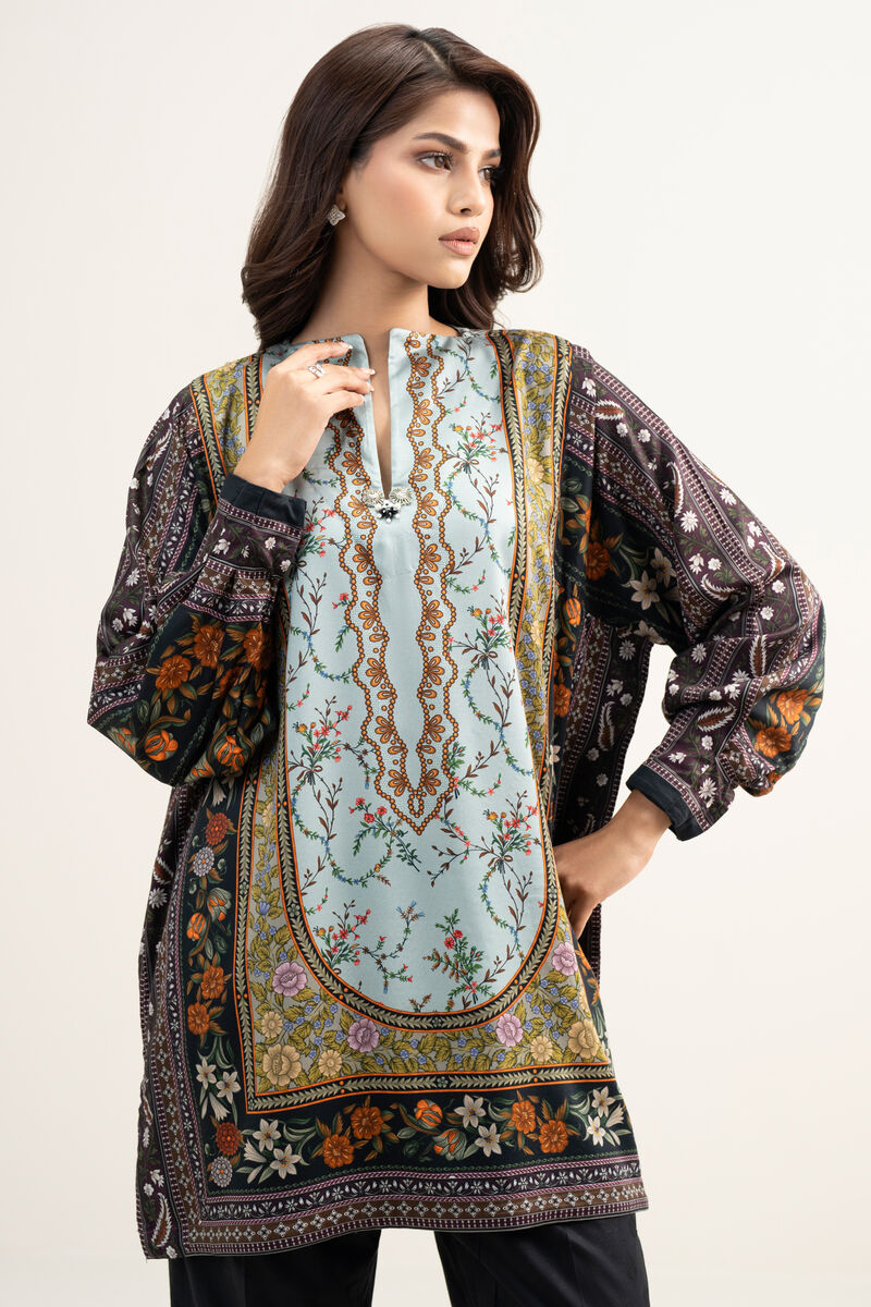 Printed Viscose Satin Shirt