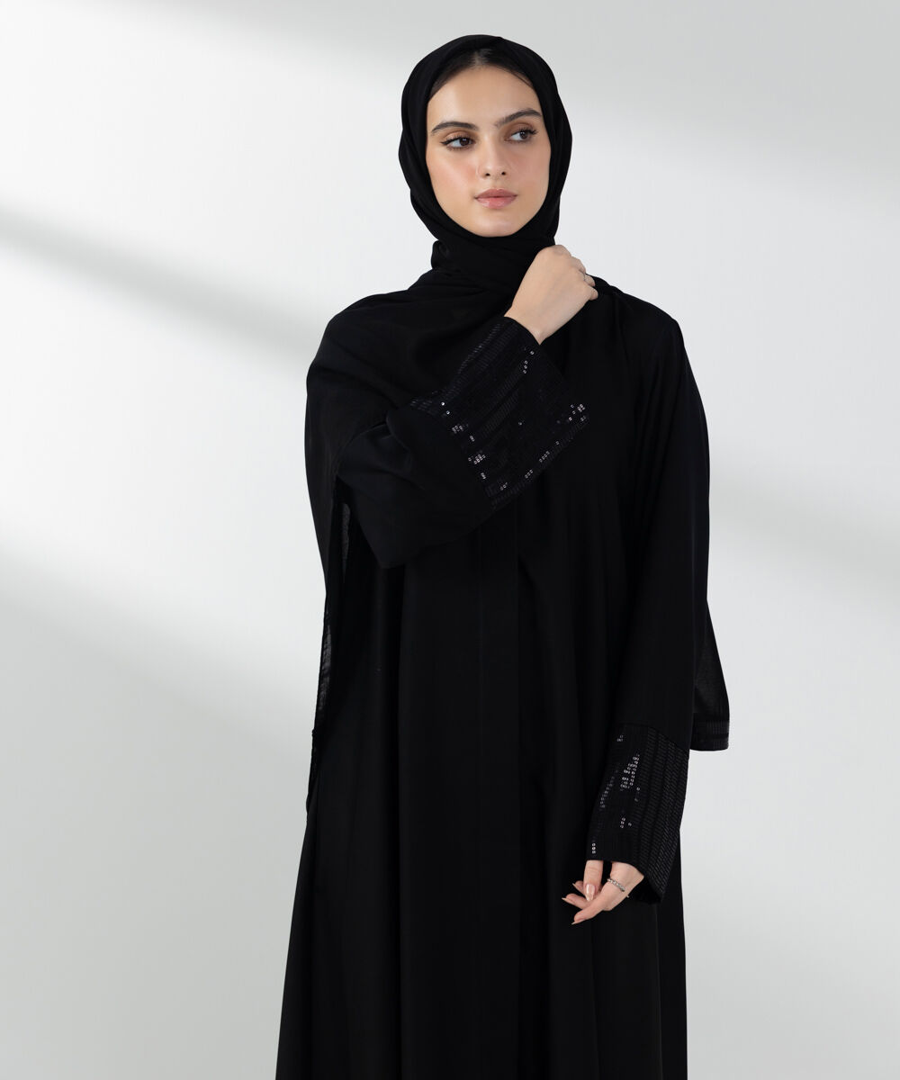 Woman - Black Button Through Abaya