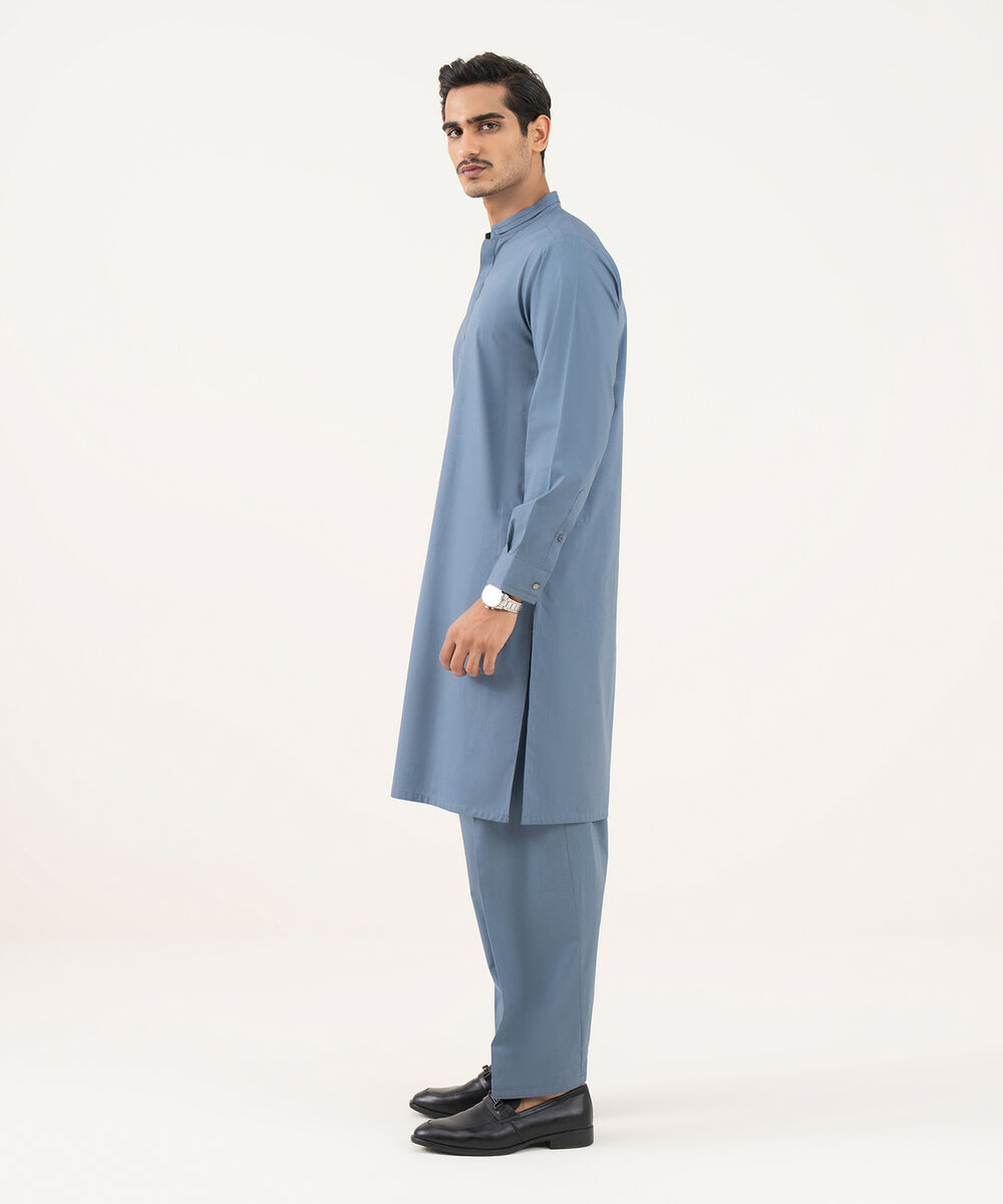 Men's 100% Cotton Plain Grey Kurta Shalwar