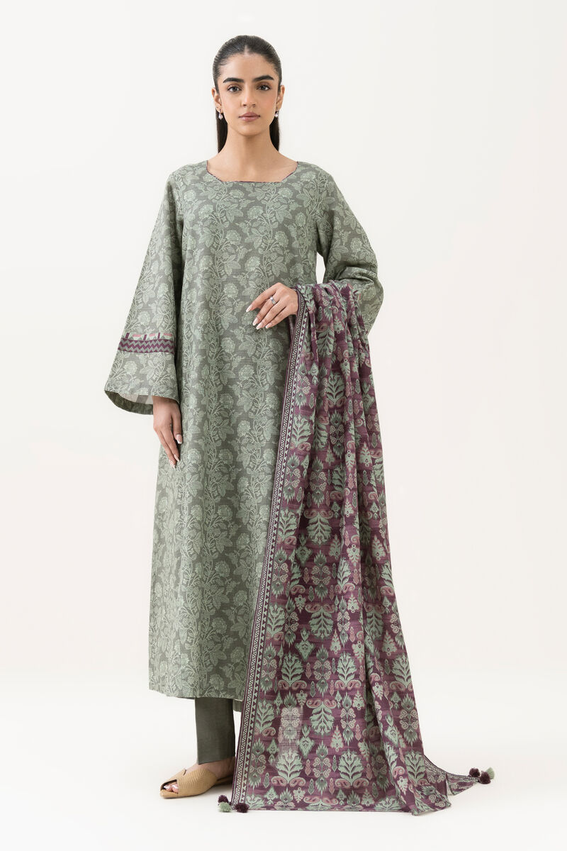 3 Piece - Printed Light Khaddar Suit