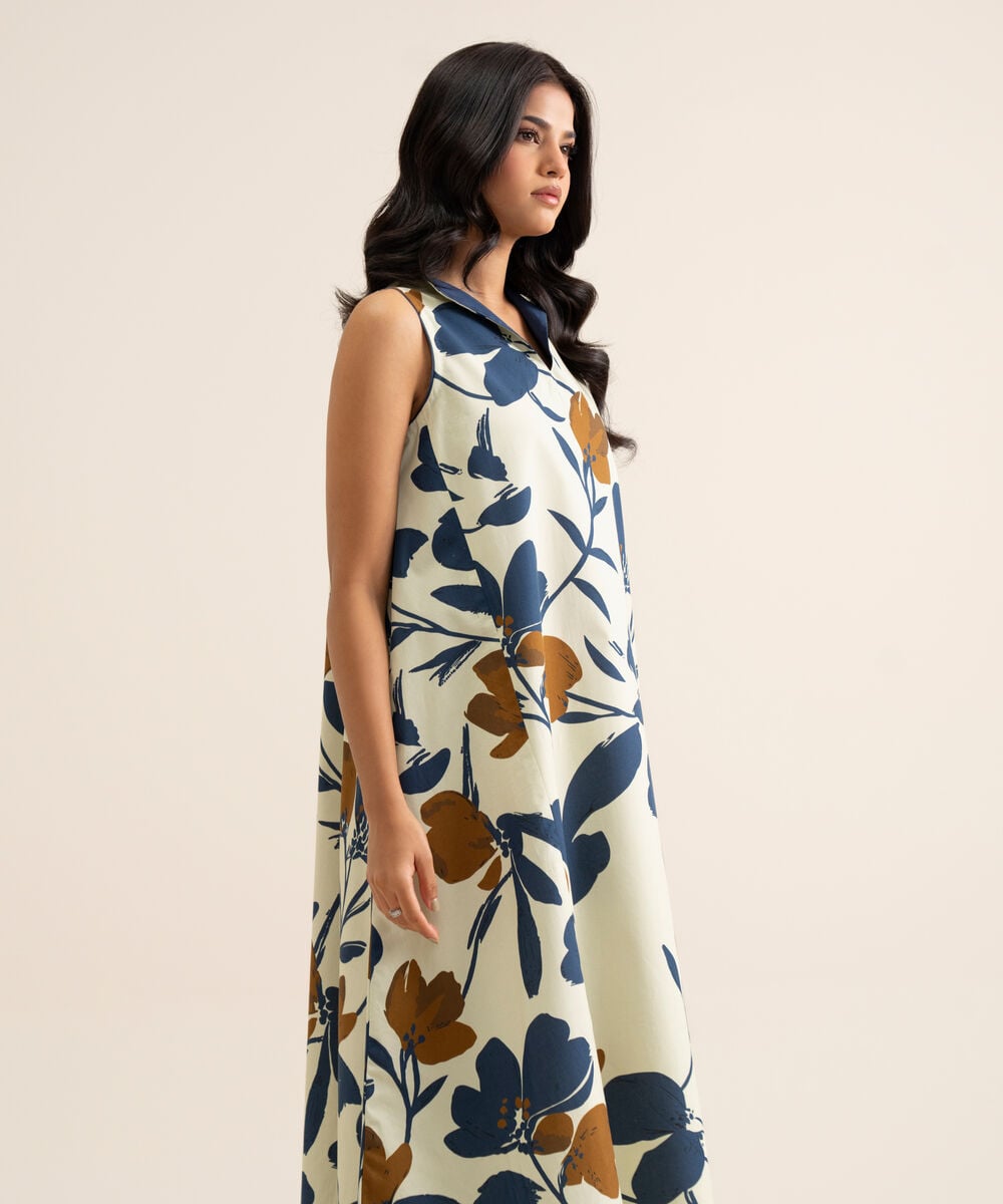 2 Piece - Printed Cotton Suit — Sapphire view 3
