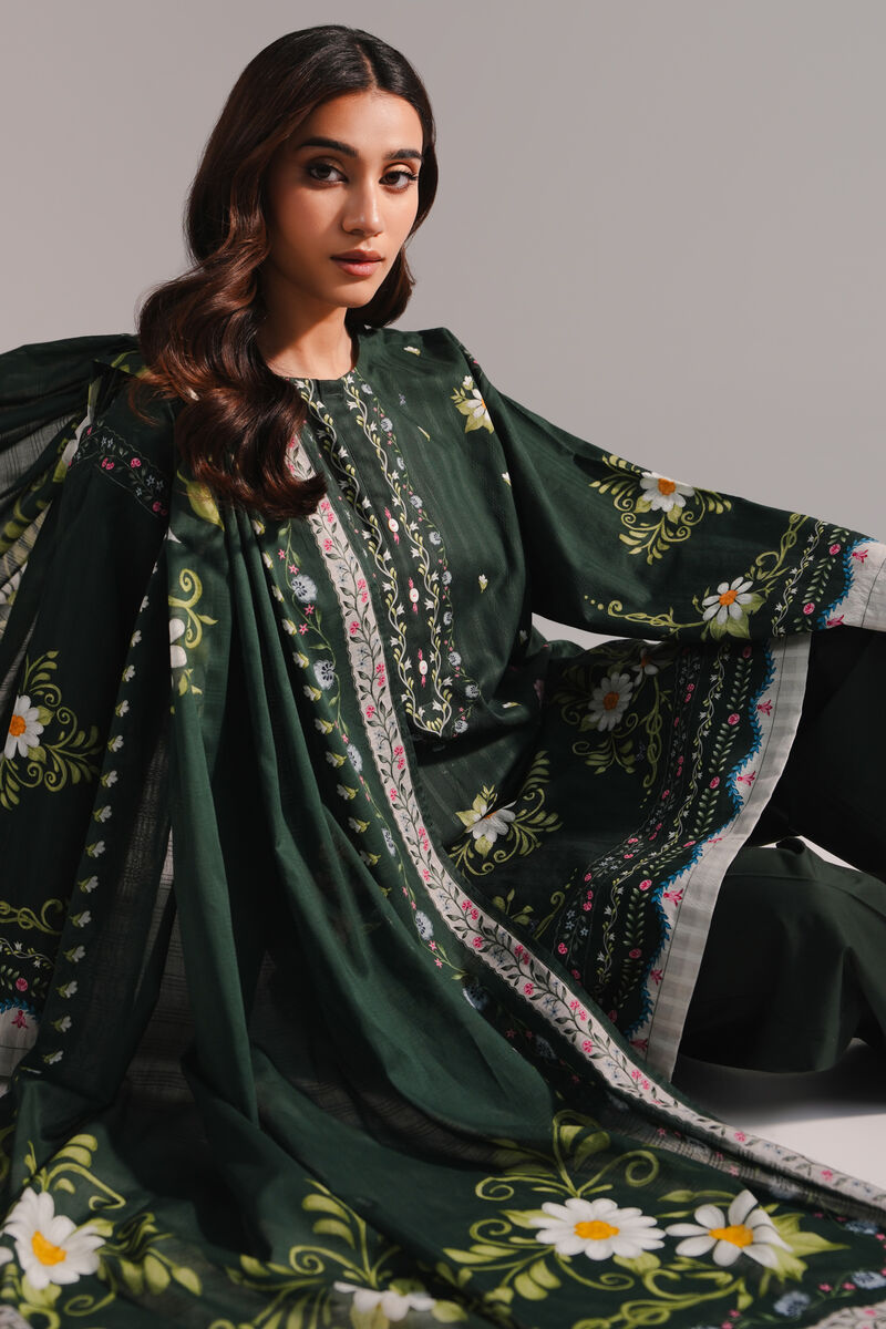 3 Piece - Printed Dobby Suit