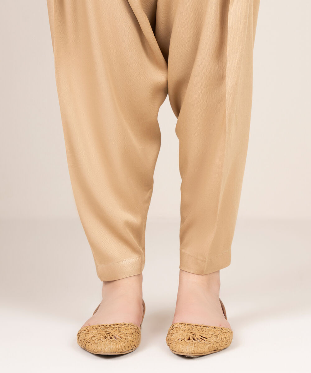 Women's RTW Bedford Solid Beige Shalwar