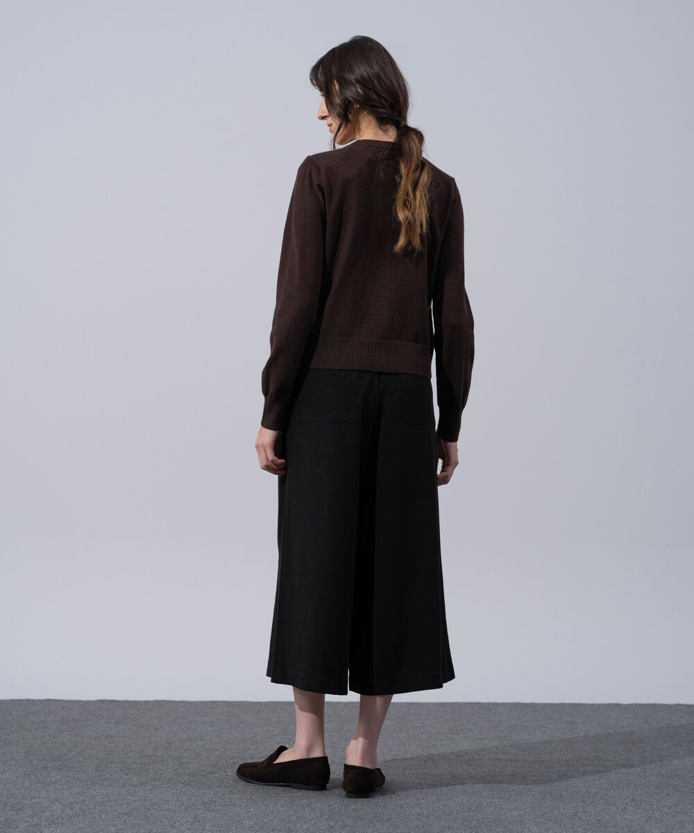 Women's Western Wear Brown Round Neck Knit Cardigan