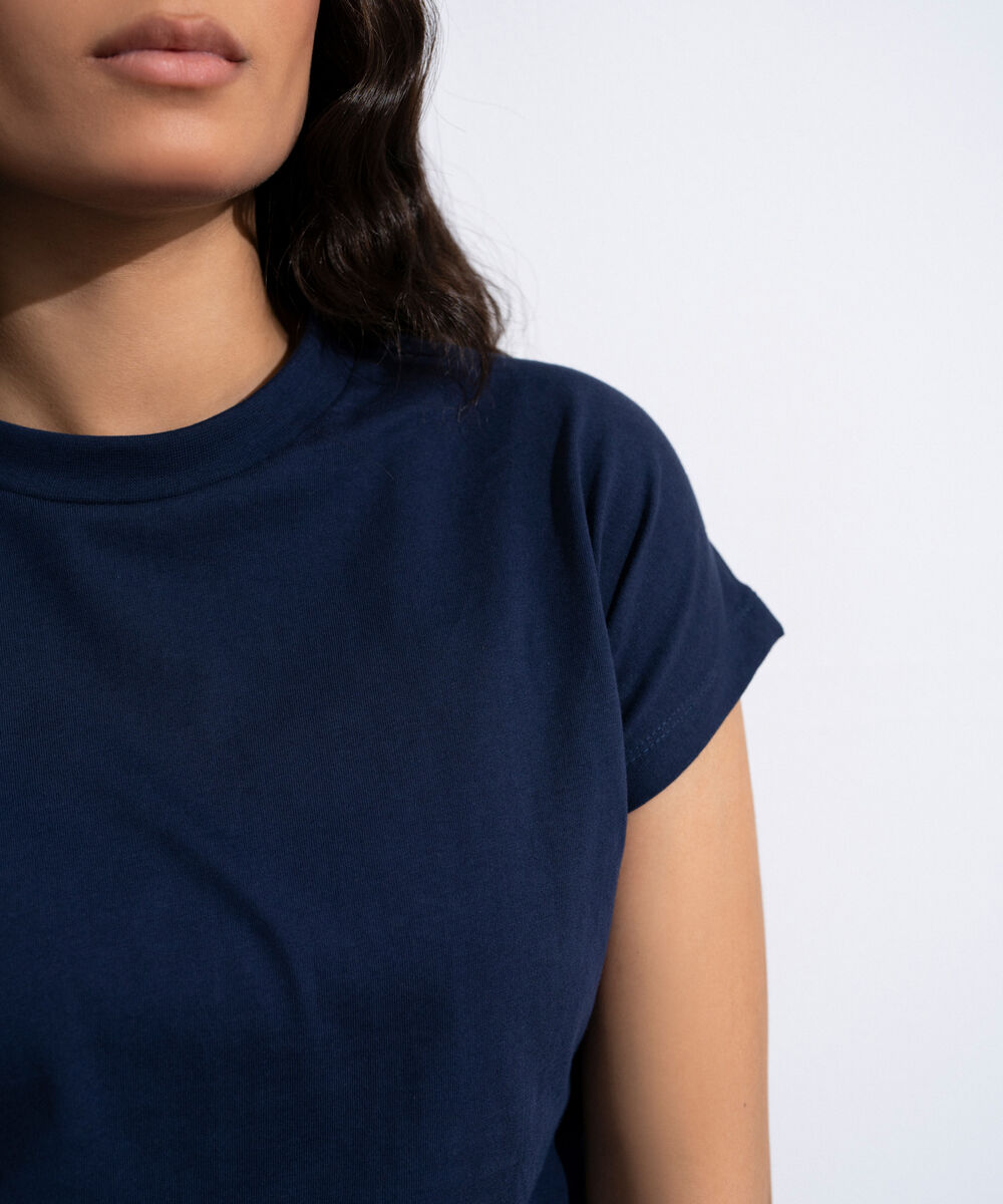 Women's Navy Cinched Waist T-Shirt