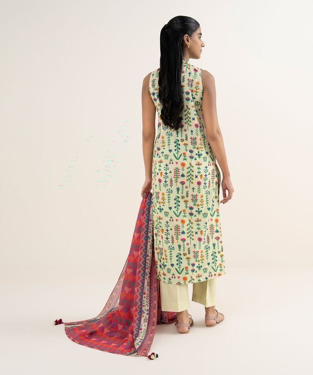 Women's Unstitched Lawn Printed Multi 3 Piece Suit