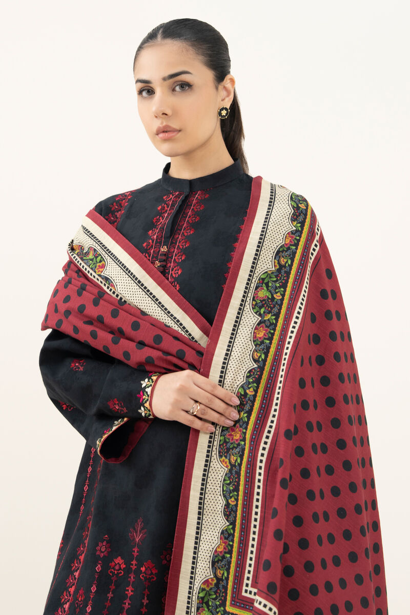 3 Piece - Embroidered Cotton Jacquard Suit