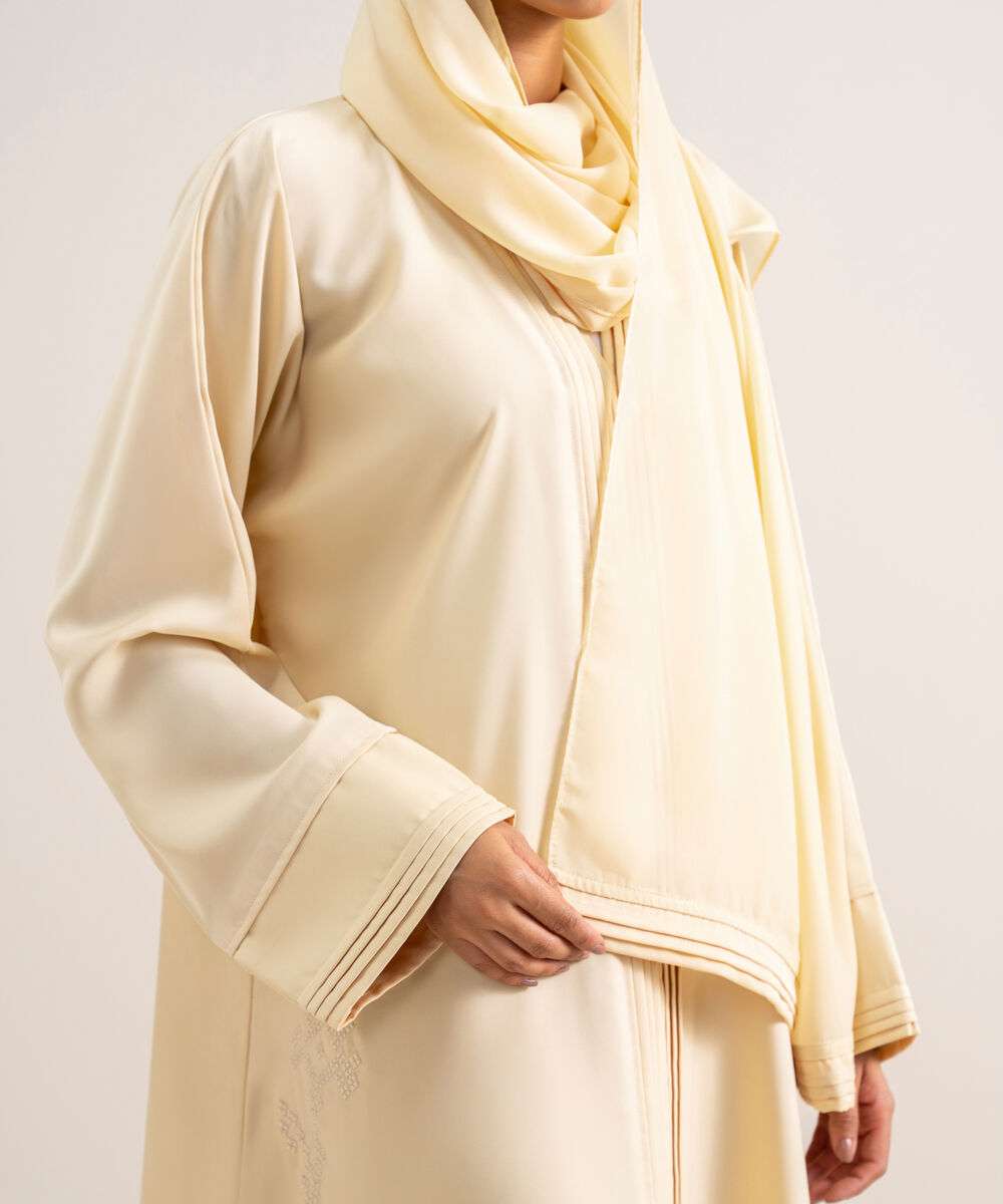 Women's Dusty Yellow Kimono Abbaya Set