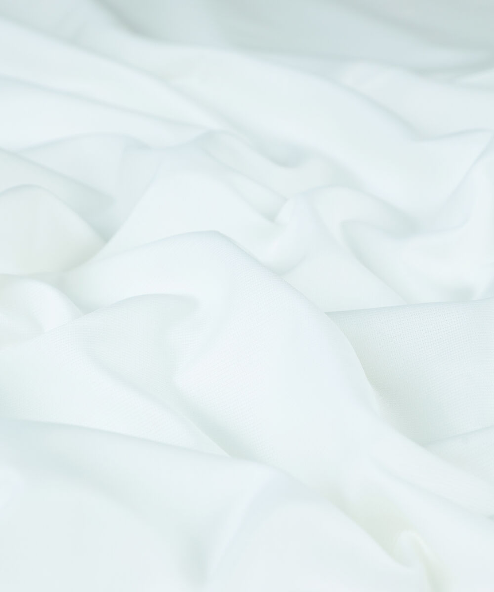 Men Unstitched Cotton Off White Full Suit Fabric