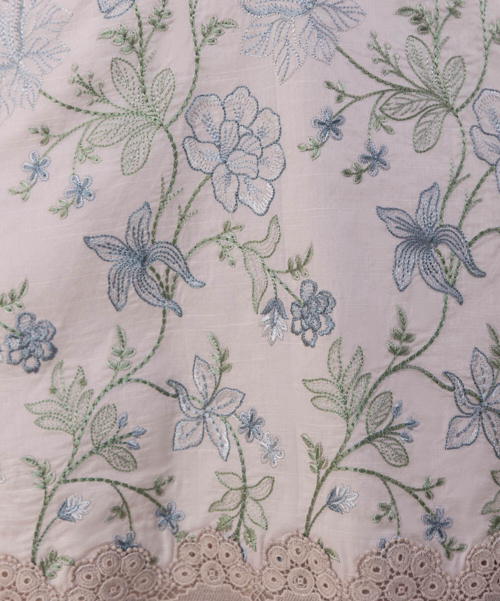 Unstitched Women's Pink Lawn Embroidered 3 Piece Suit