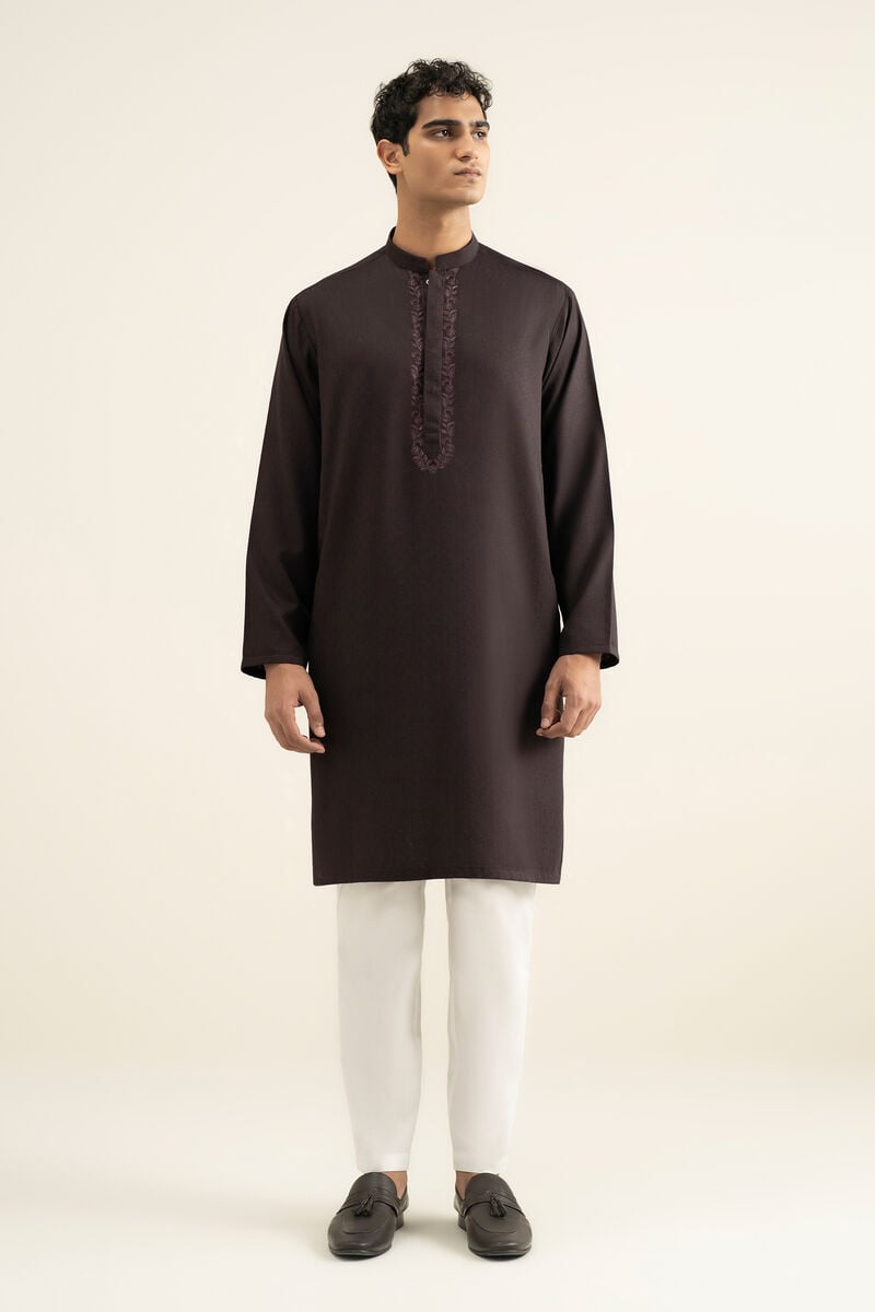 Embroidered Jacquard Kurta
