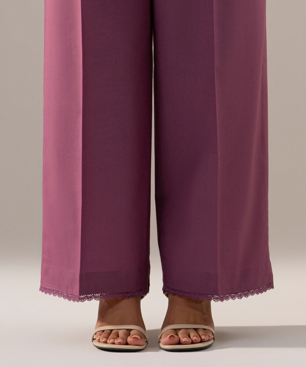 Women's RTW Cambric Solid Purple Culotte