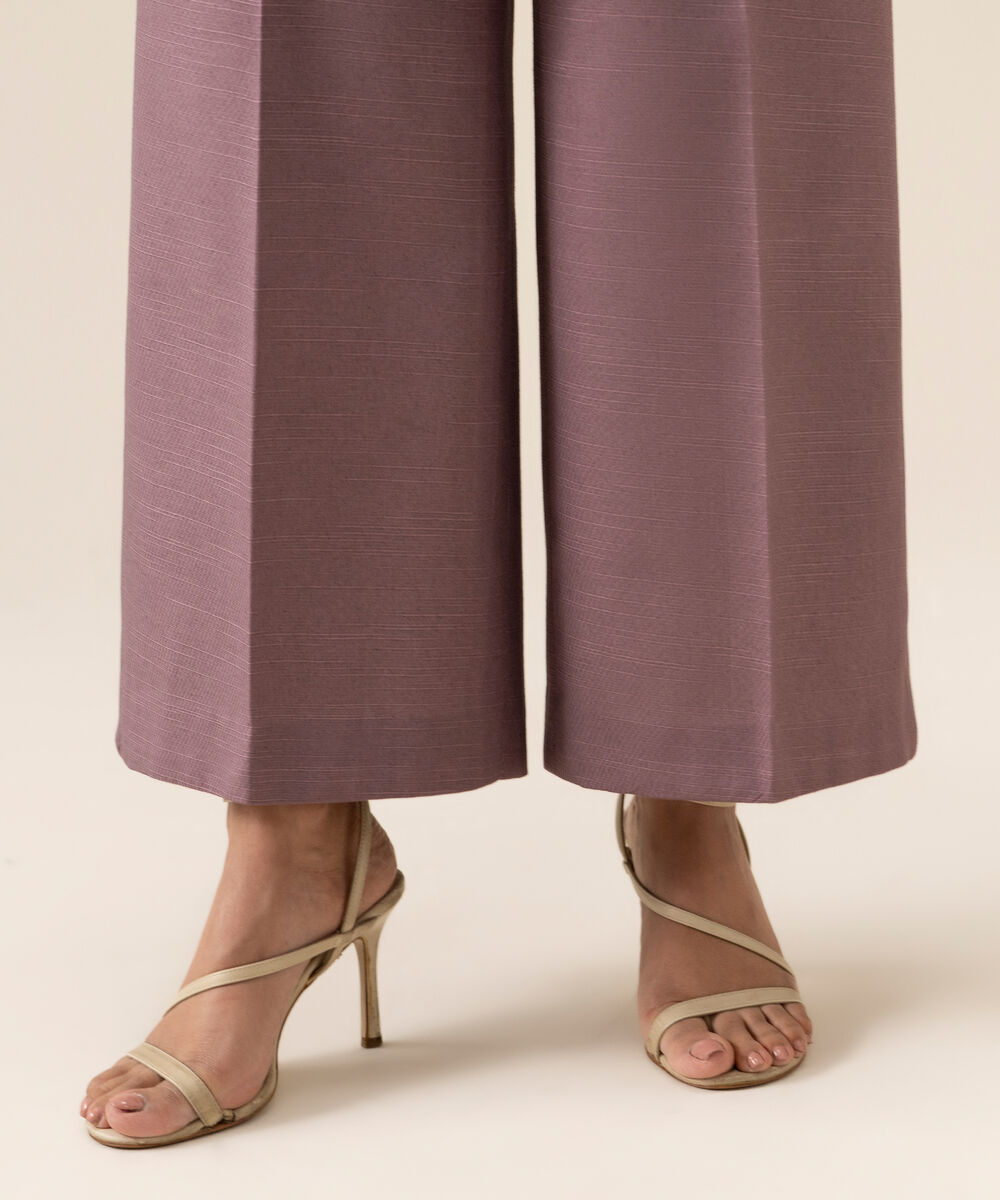Women's Unstitched Light Khaddar Embroidered Mauve 3 Piece Suit
