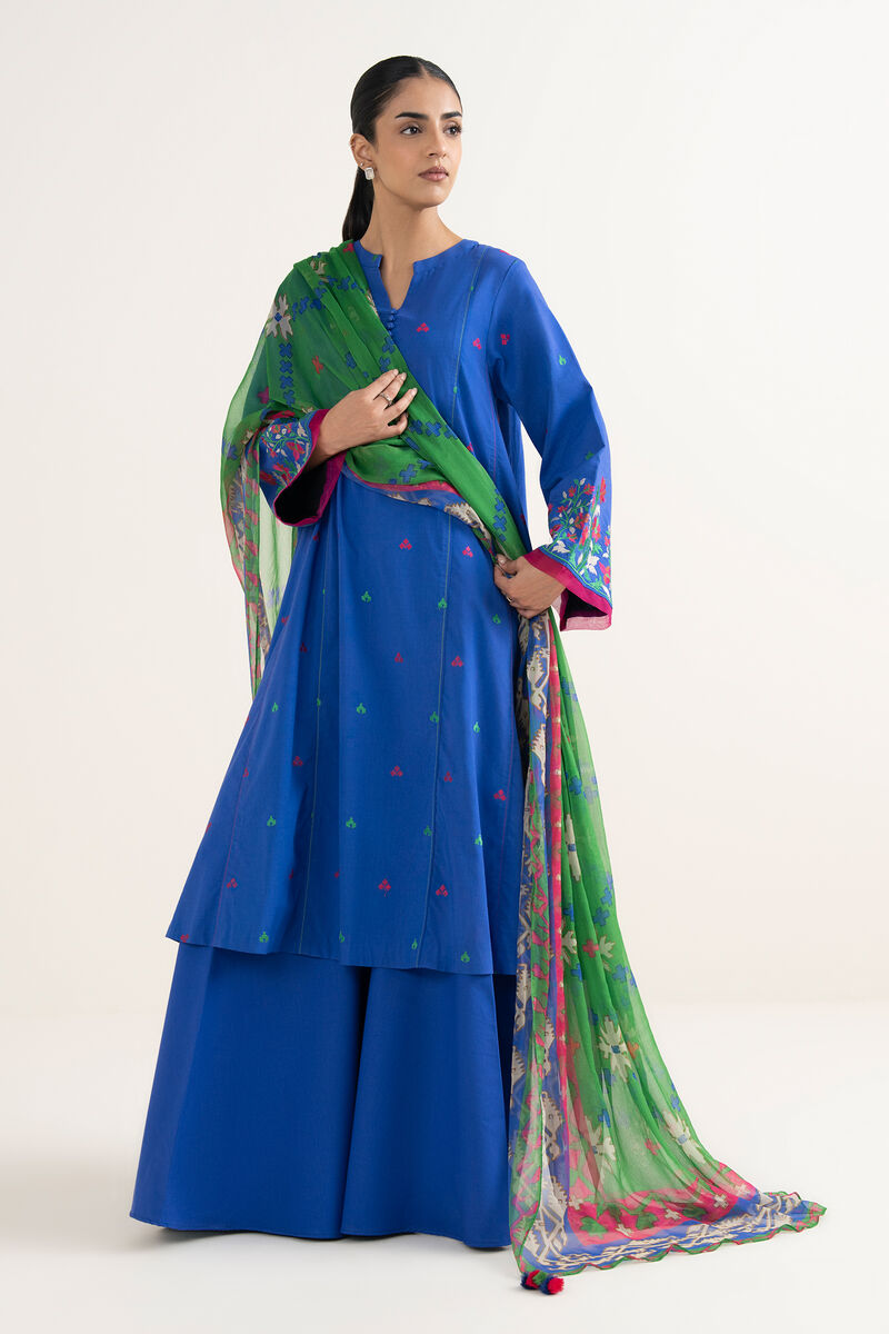 3 Piece - Embroidered Cotton Viscose Suit