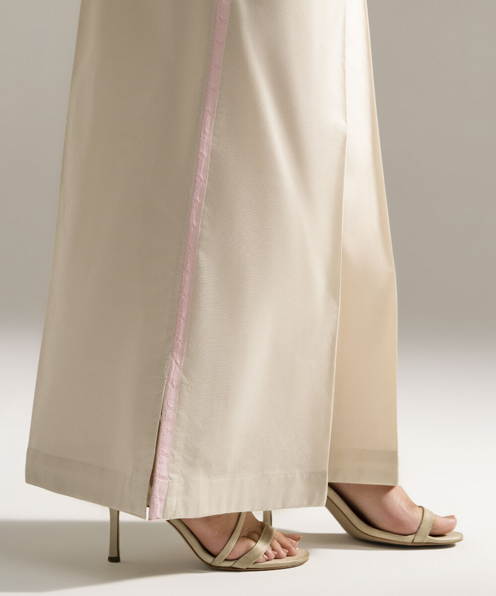 Women's RTW Cambric Printed Grey Flared Pants