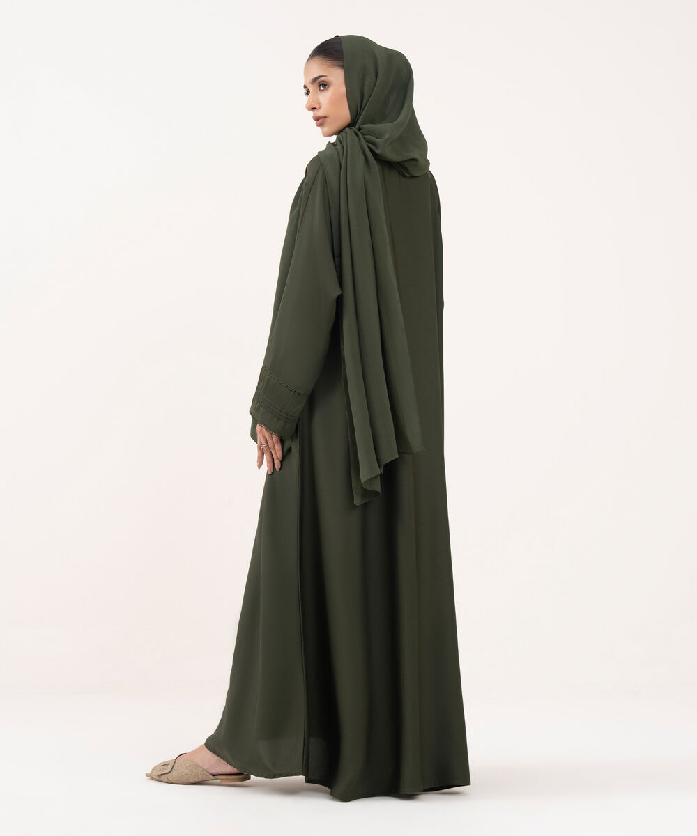 Women's Green Polyester Abaya