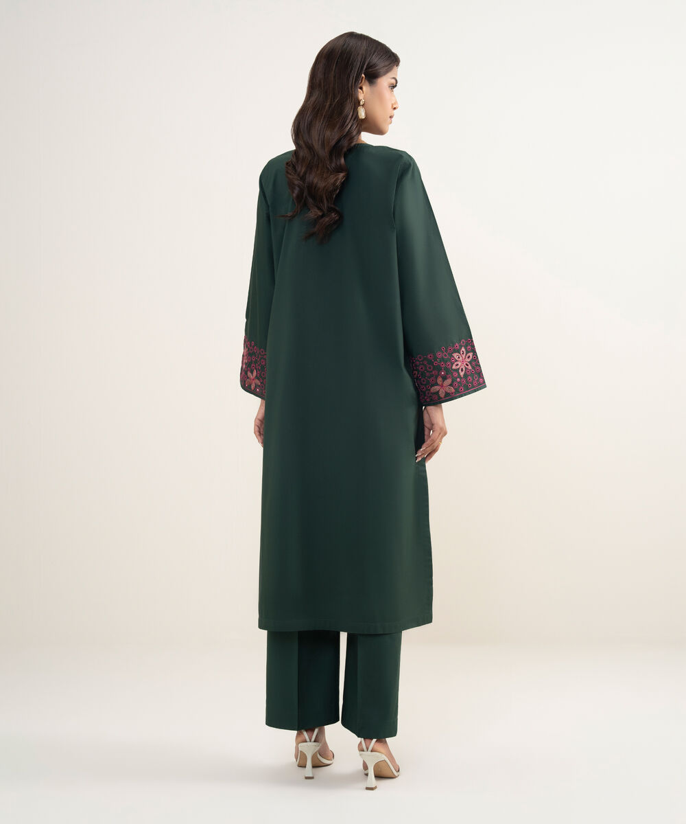 Women's Unstitched Twill Dark Green 3 Piece Suit