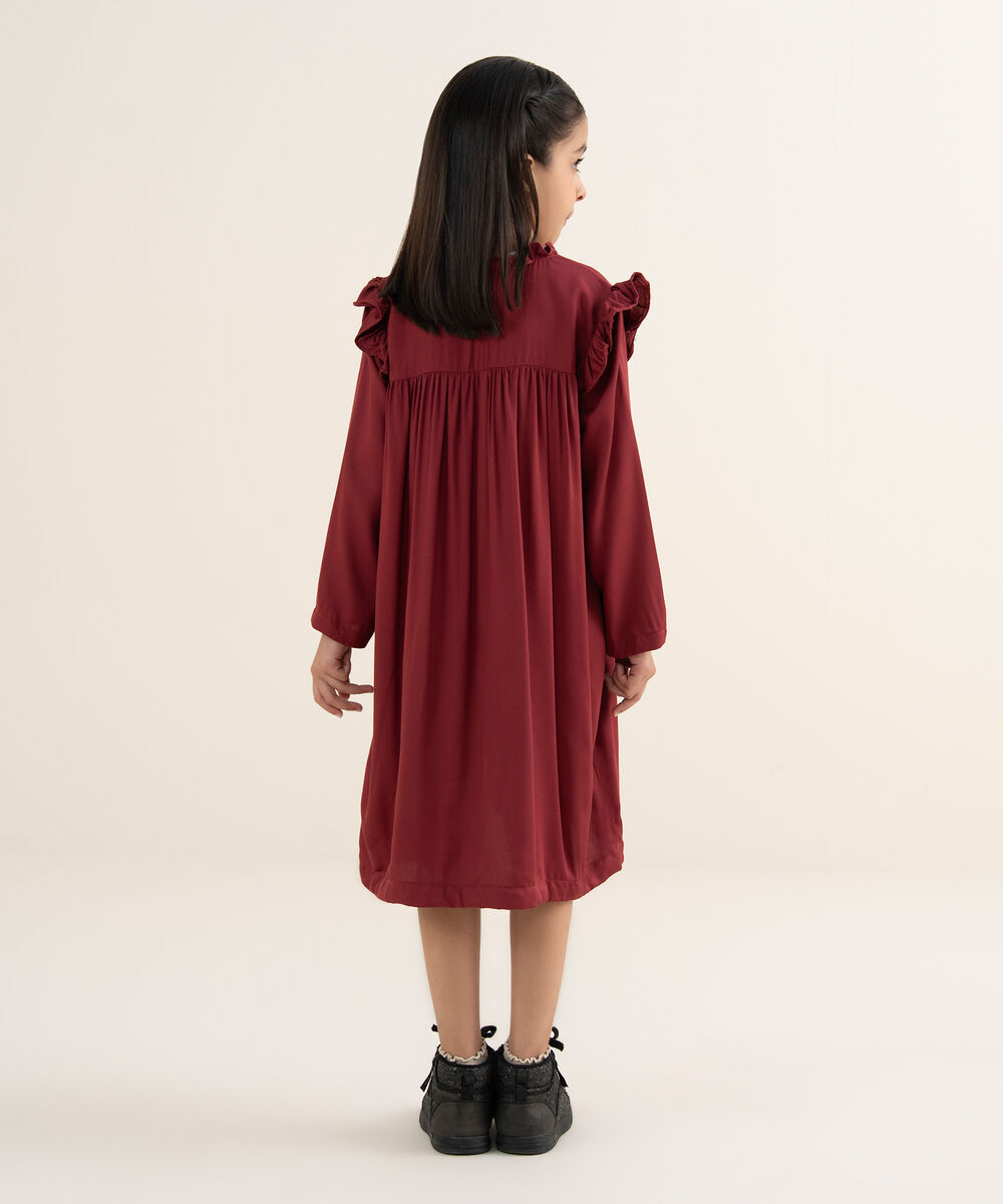 Girl's Bedford Solid Red Shirt