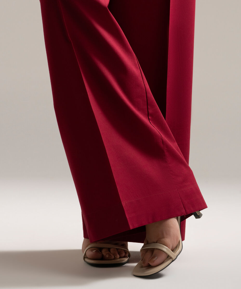 Women's RTW Cambric Solid Pink Culottes