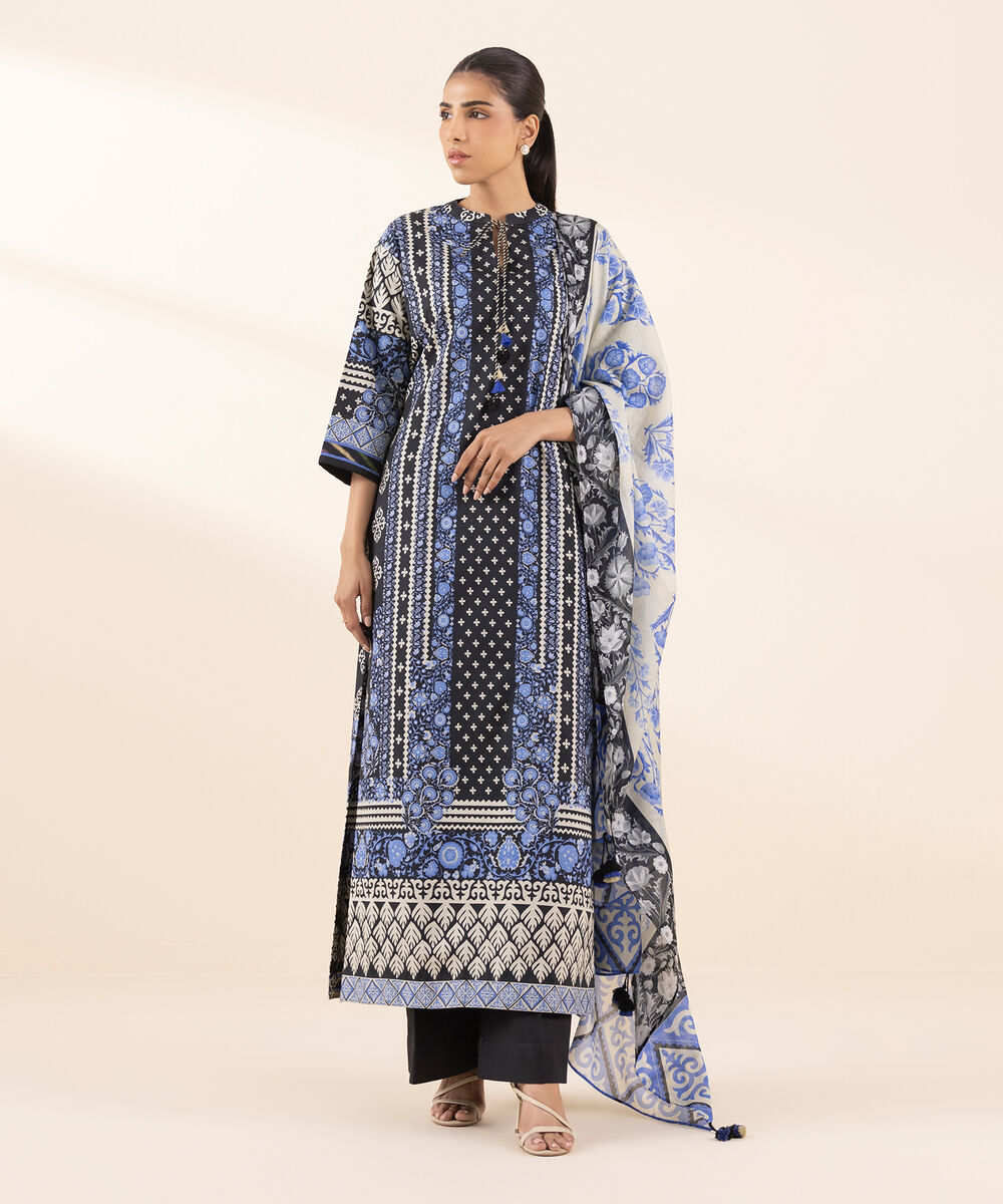 Women's Unstitched Lawn Printed Multi 2 Piece Suit