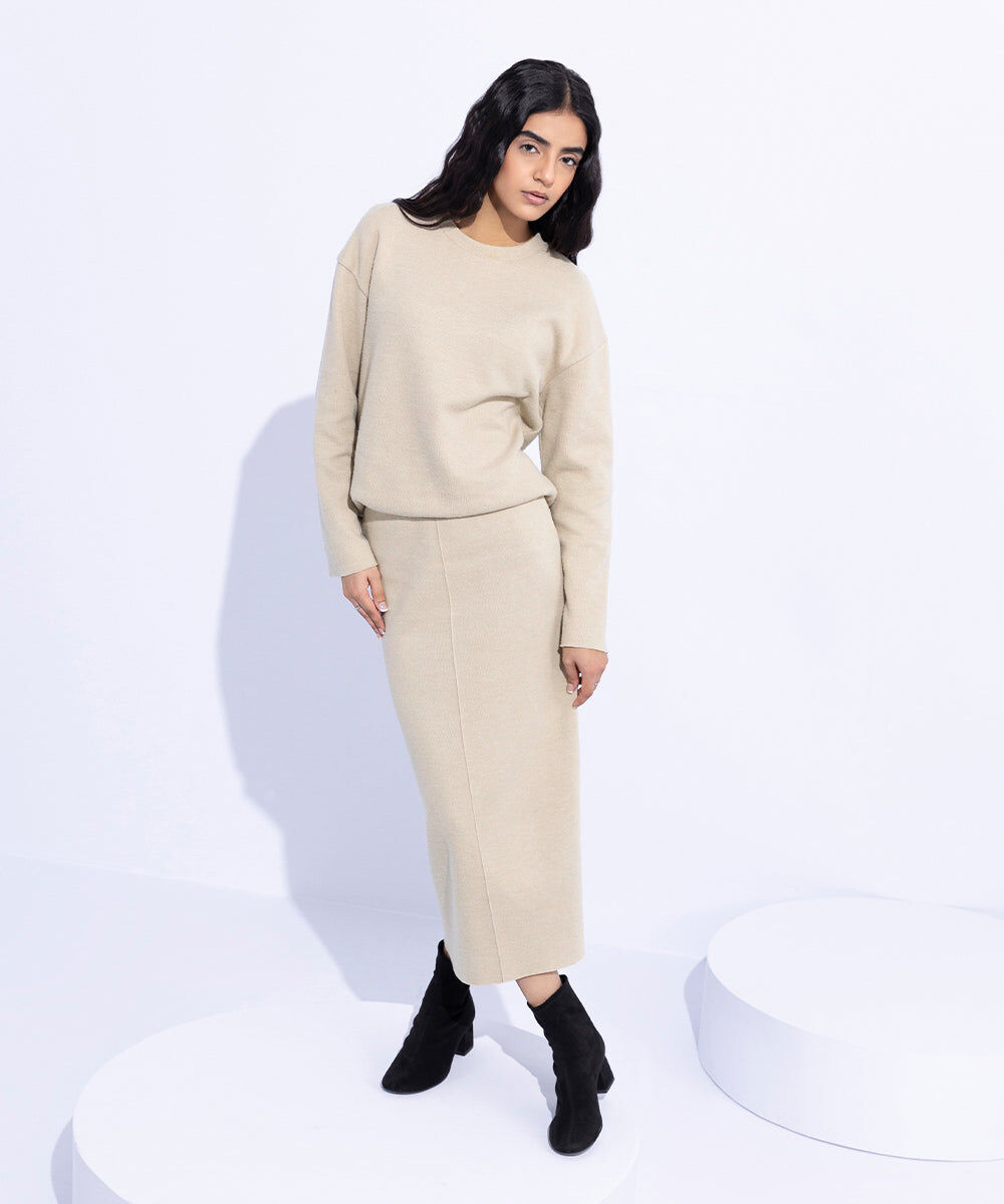 Woman - Off White Ribbed T-Shirt