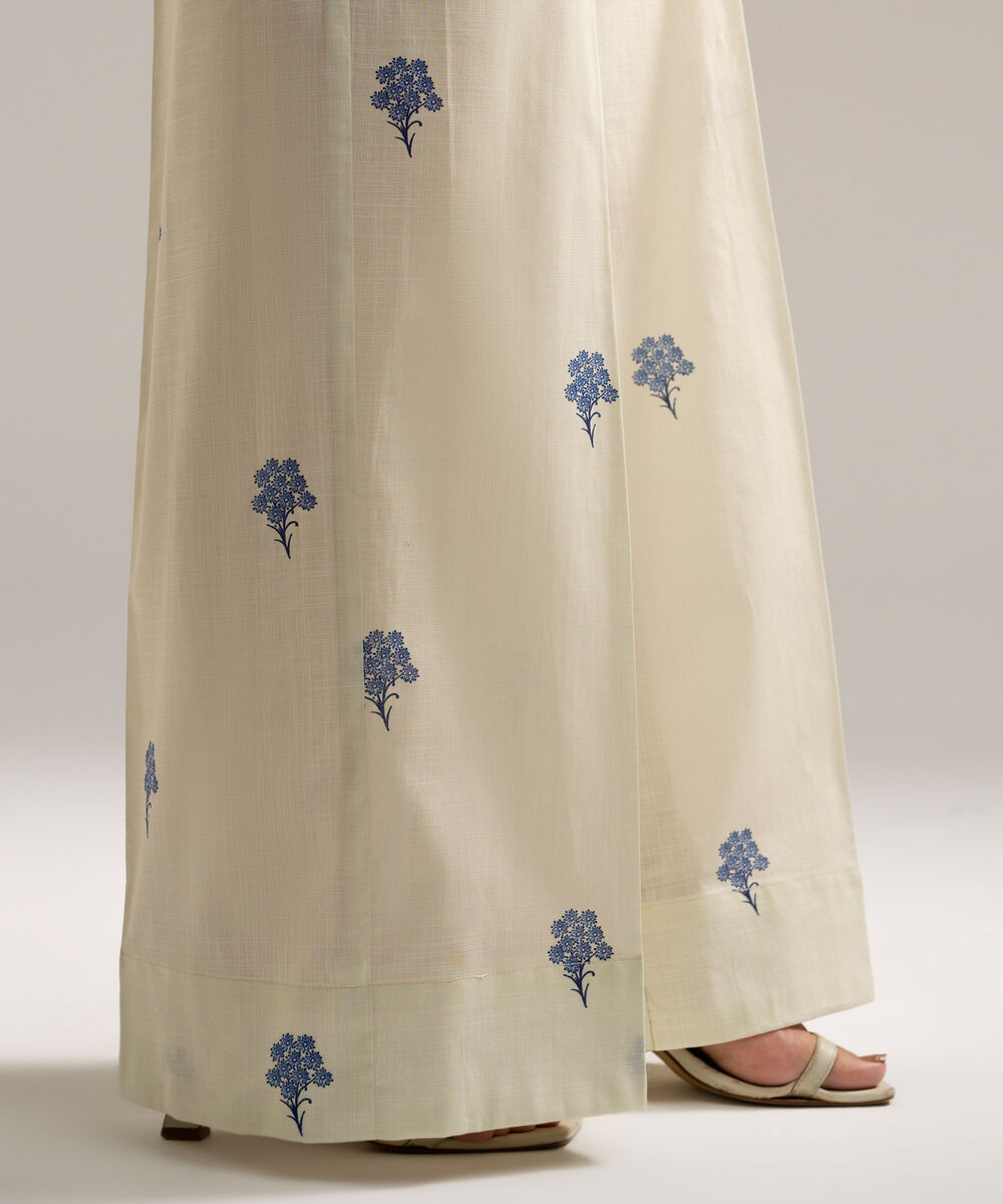 Women's RTW Cross Hatch Printed Off White Culottes