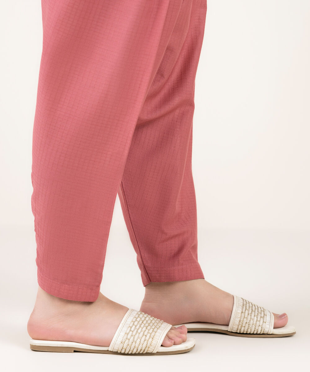 Women's RTW Dobby Solid Pink Shalwar