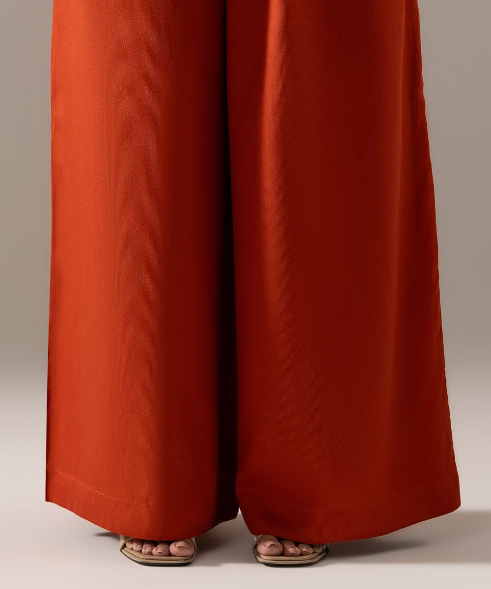 Women's RTW Bedford Solid Rust Flared Pants