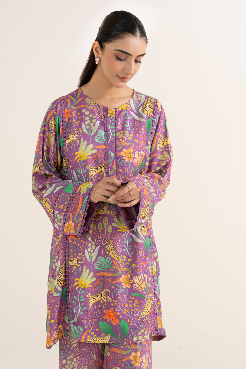 Printed Arabic Khaddar Shirt