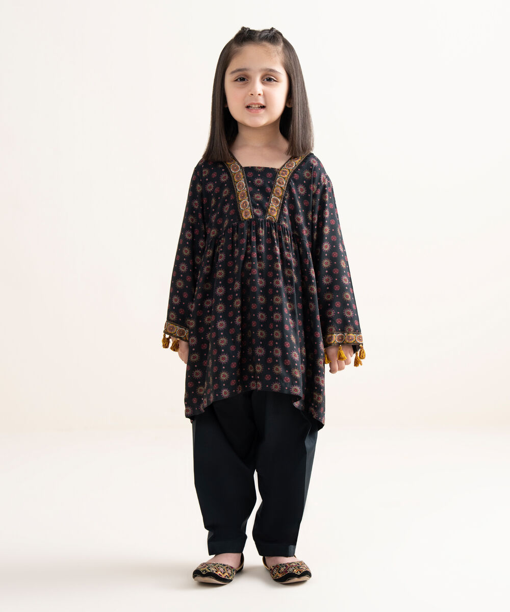 Girls Two Piece Printed Arabic Lawn Suit