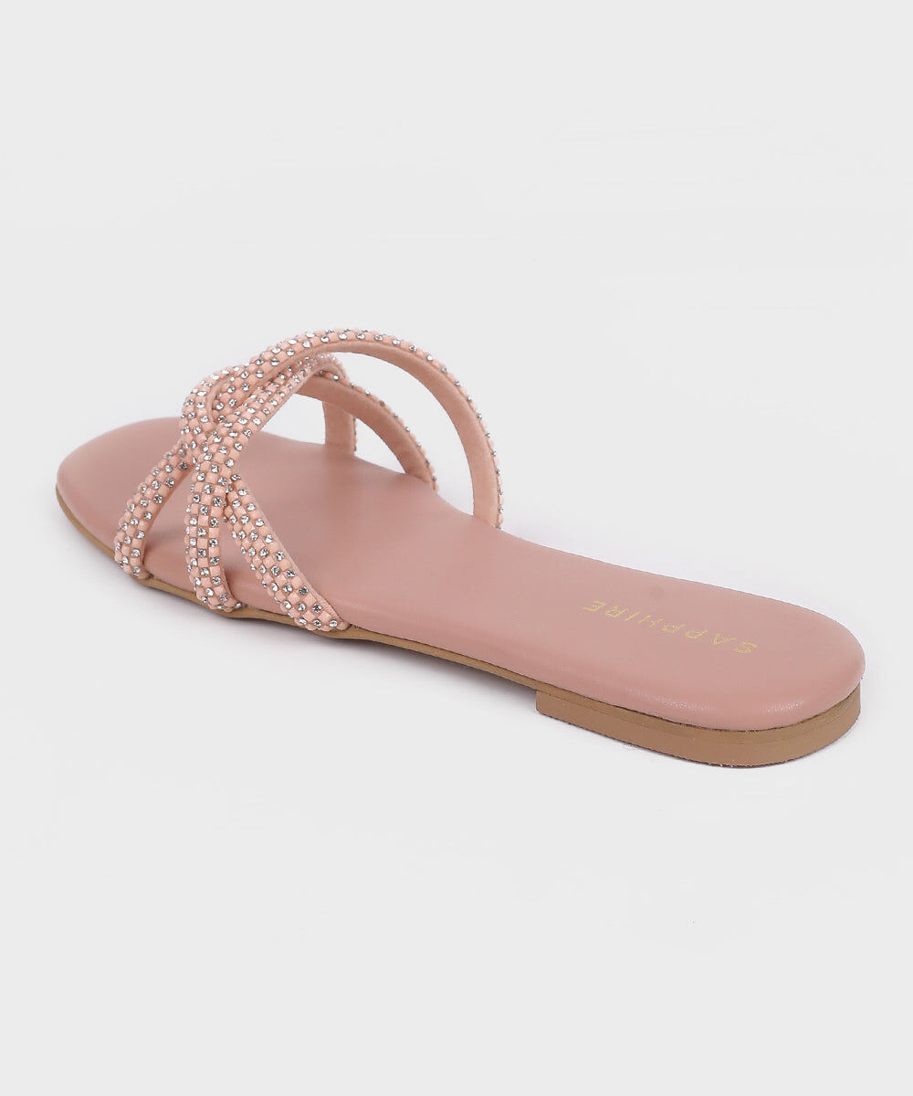 Woman - Pink Pink Embellished Flats