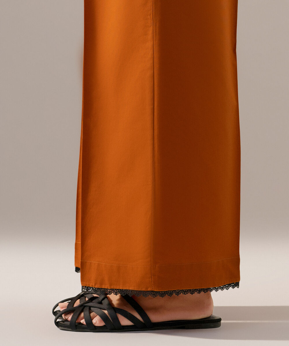 Women's RTW Cambric Solid Mustard Browm Culotte