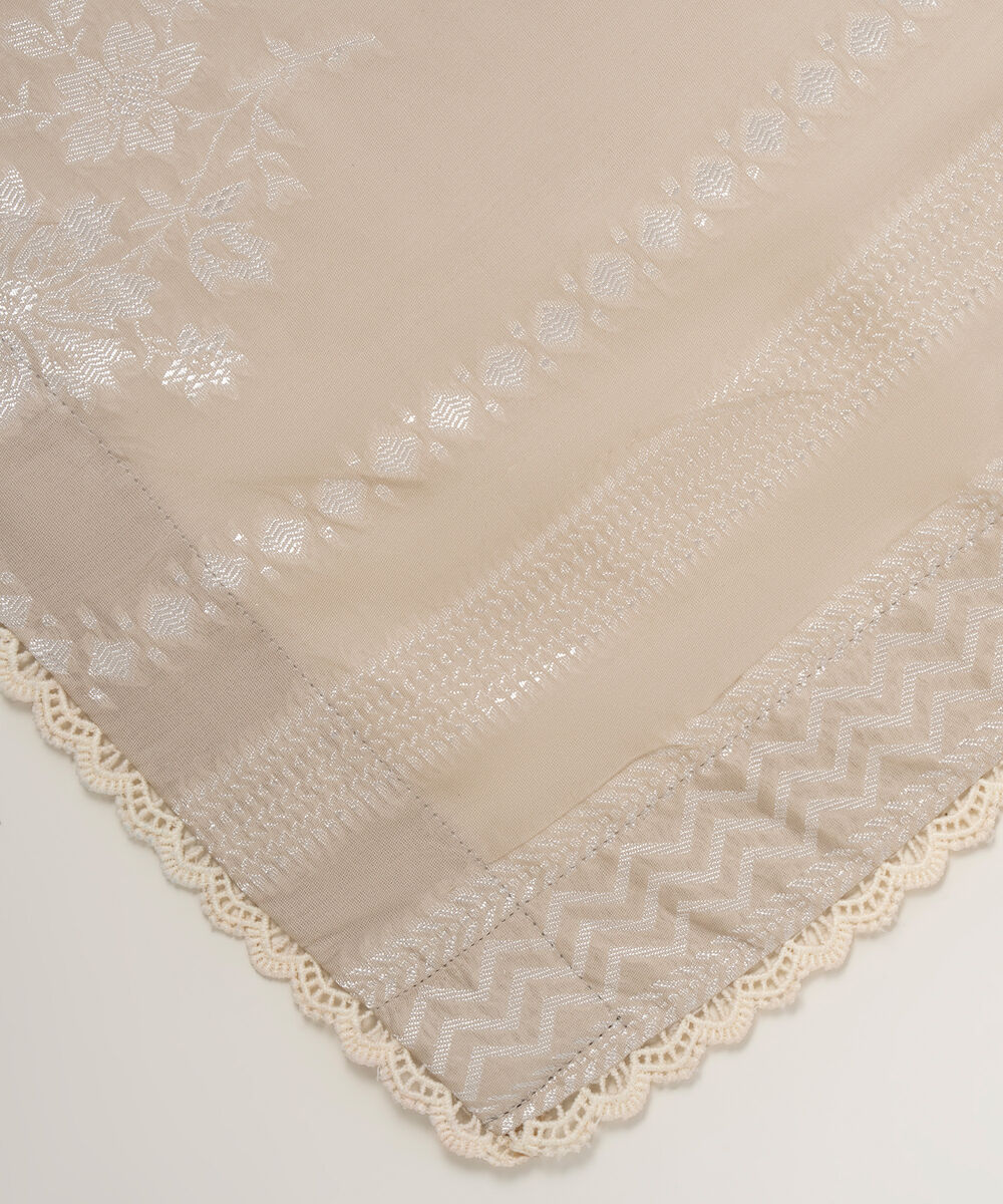 Extra Weft Jacquard Solid Beige Dupatta