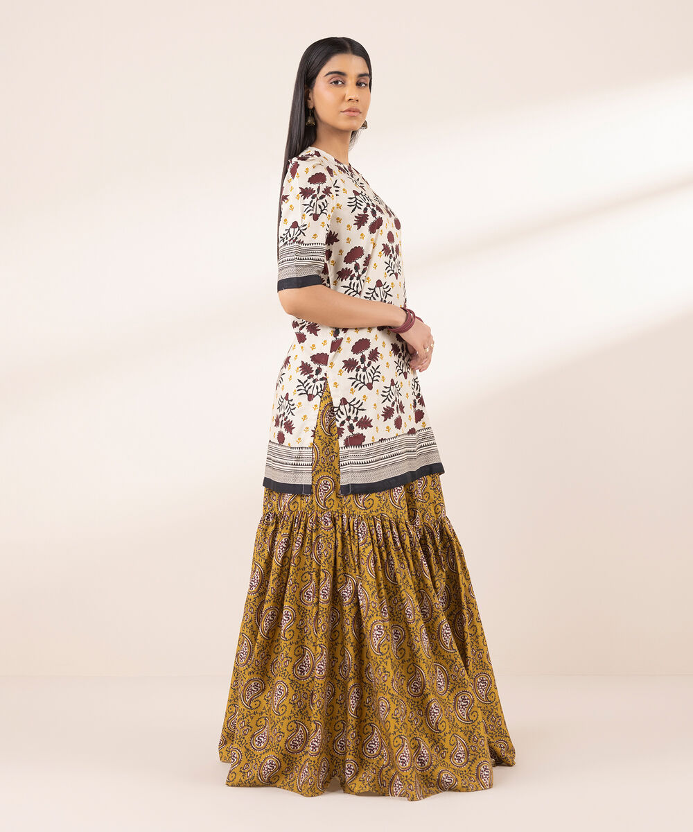 Women's RTW Arabic Lawn Multi Printed A-Line Shirt