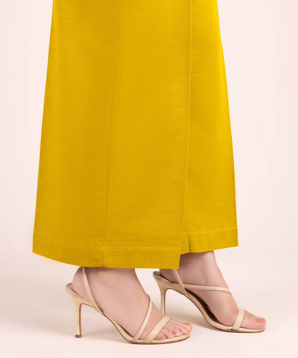 Women's RTW Khaddar Solid Mustard Culottes