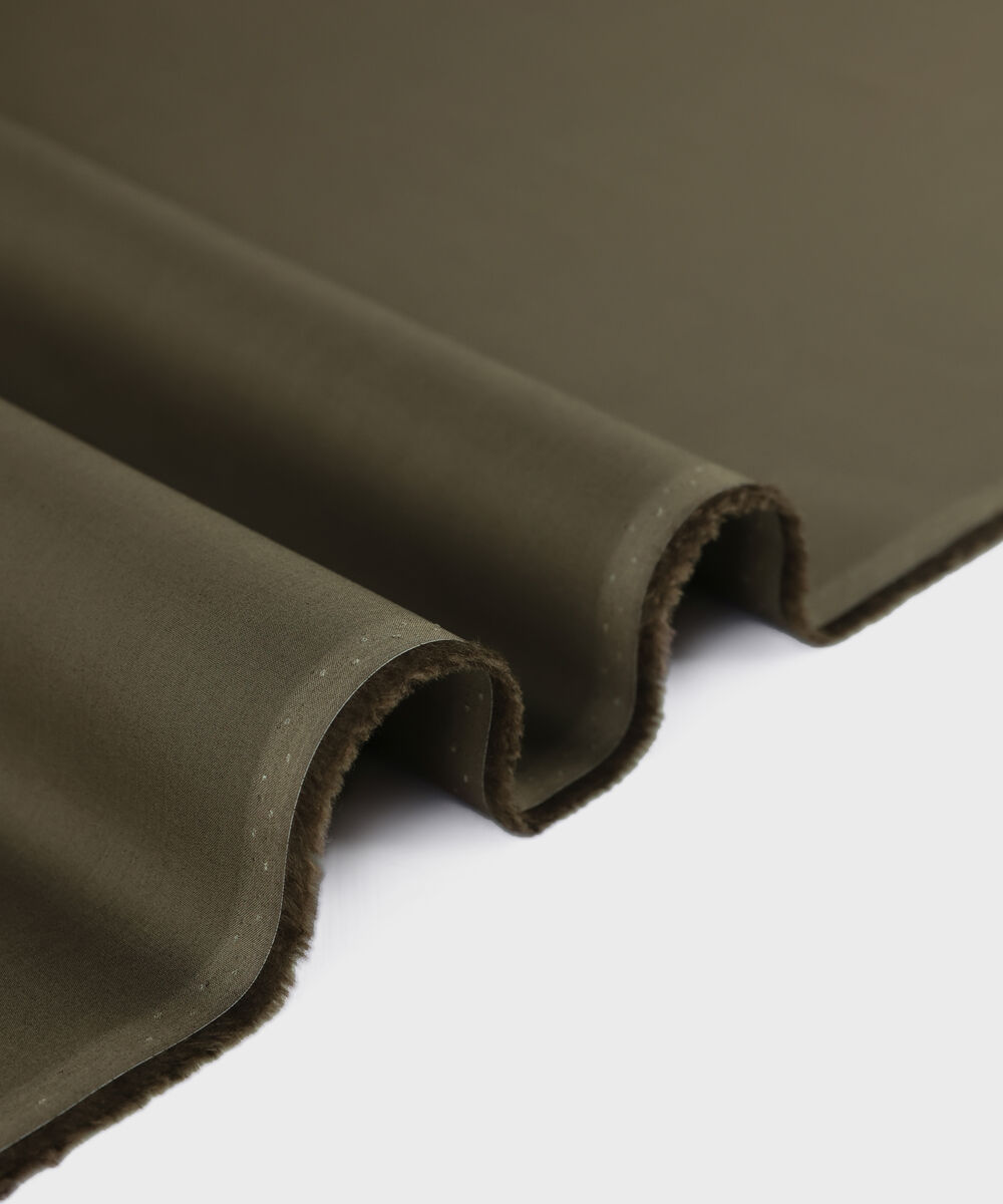 Men Unstitched Cotton Brown Full Suit Fabric