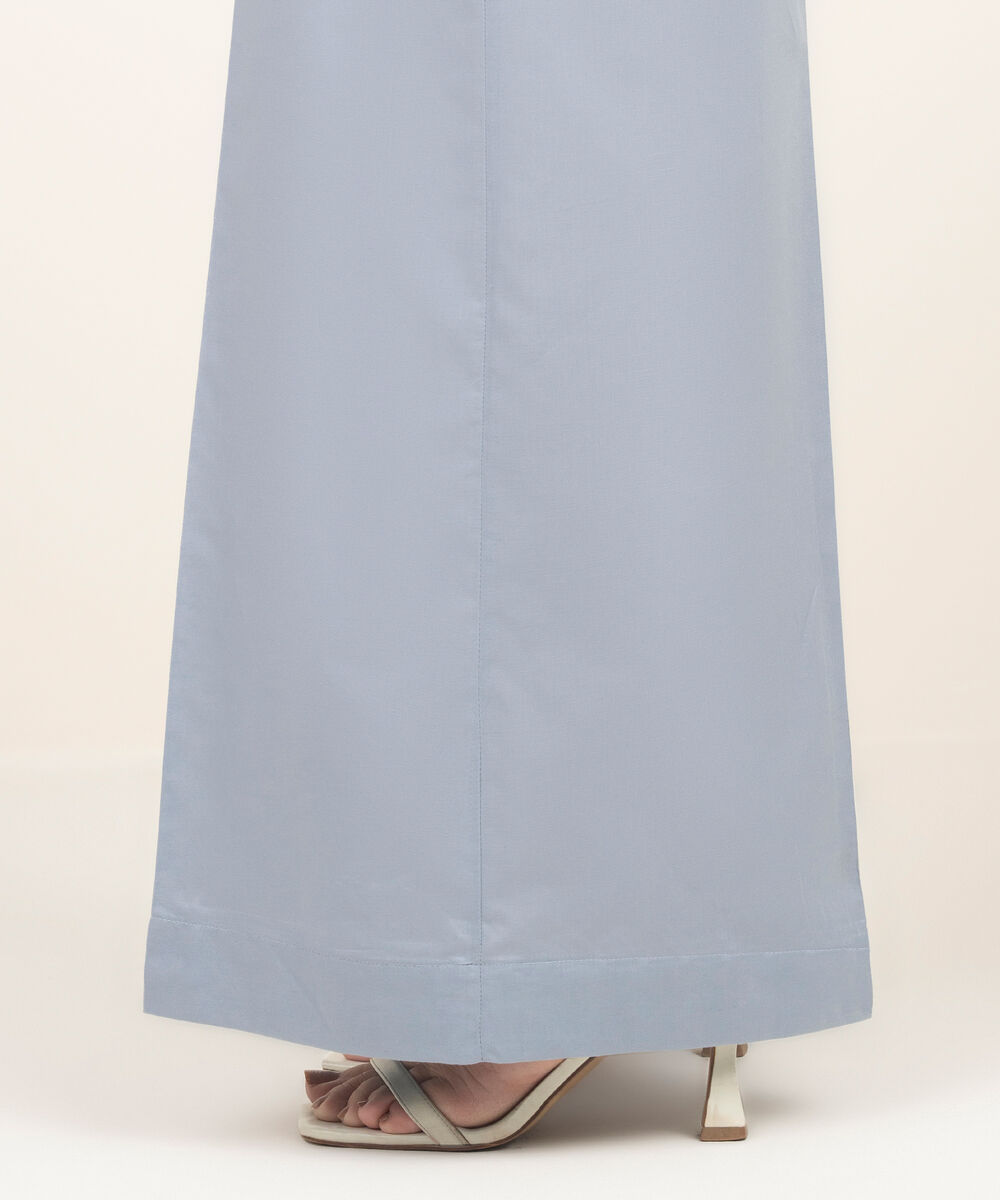 Women's RTW Cambric Solid Grey Flared Pants