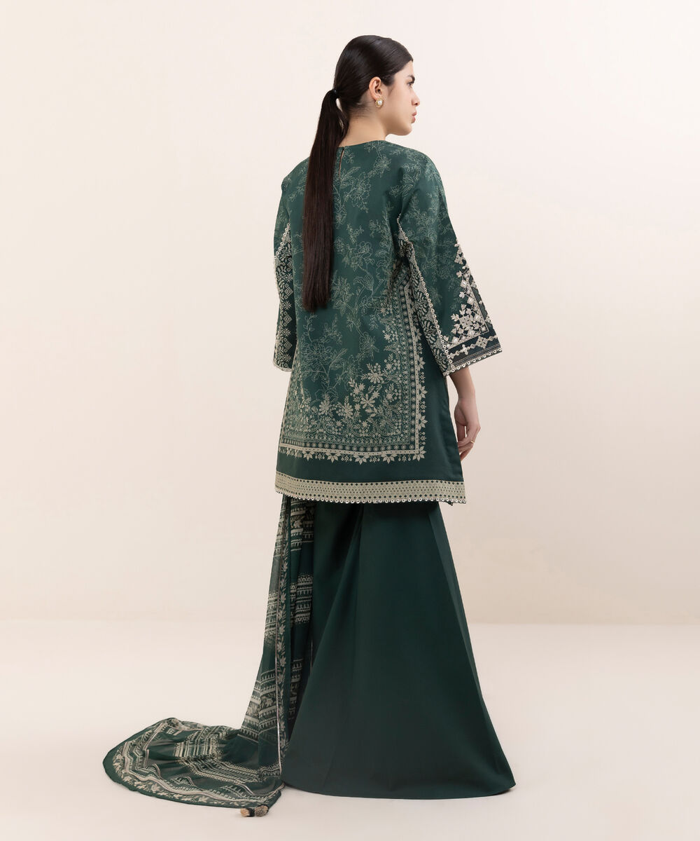 Women's Unstitched Lawn Embroidered Multi Three Piece Suit