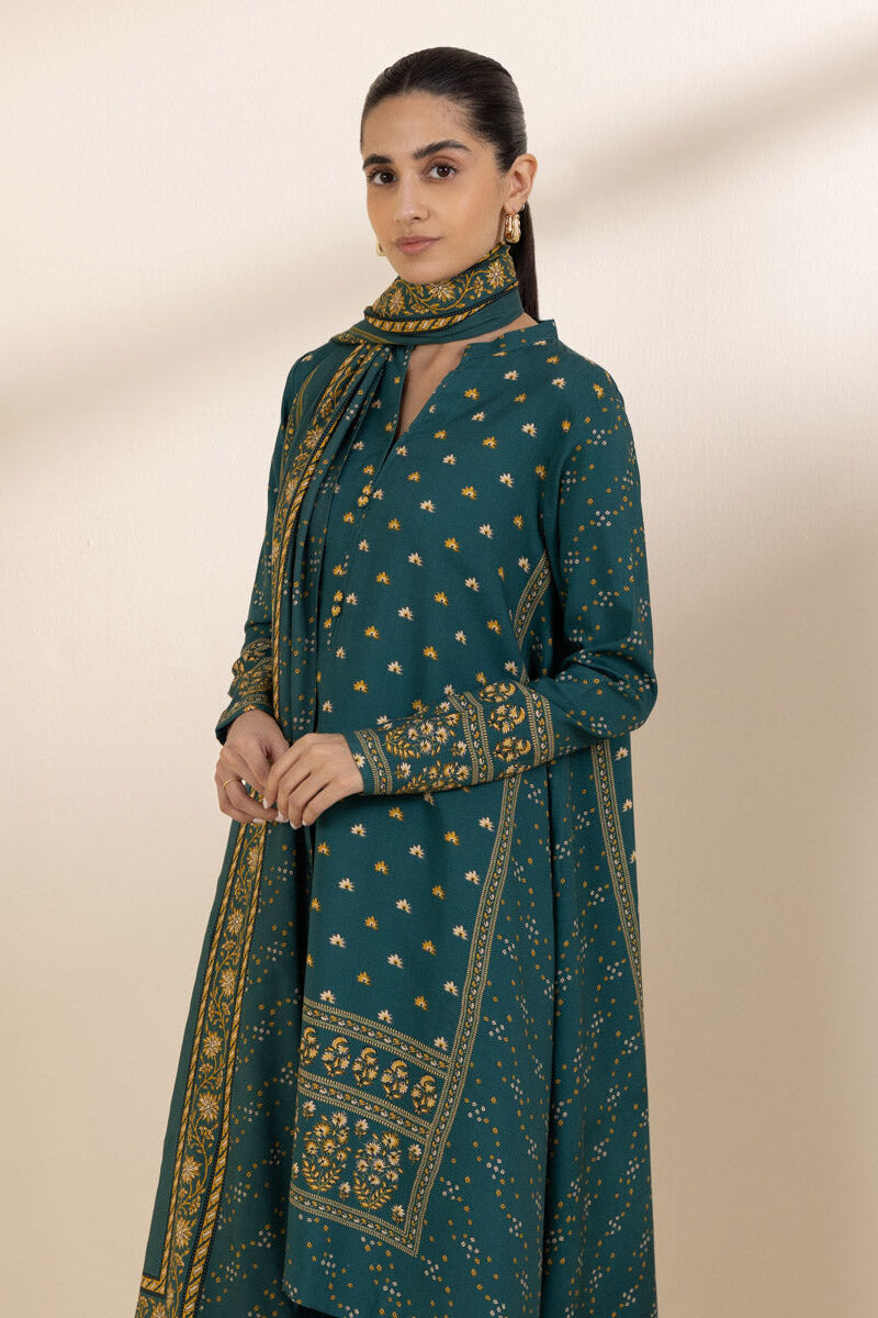 3 Piece - Printed Linen Suit