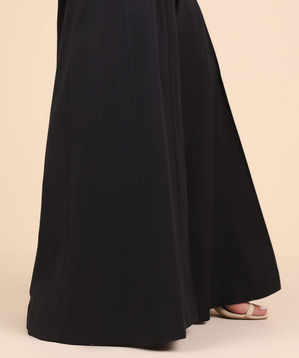 Women's Pret Cambric Black Solid Sharara