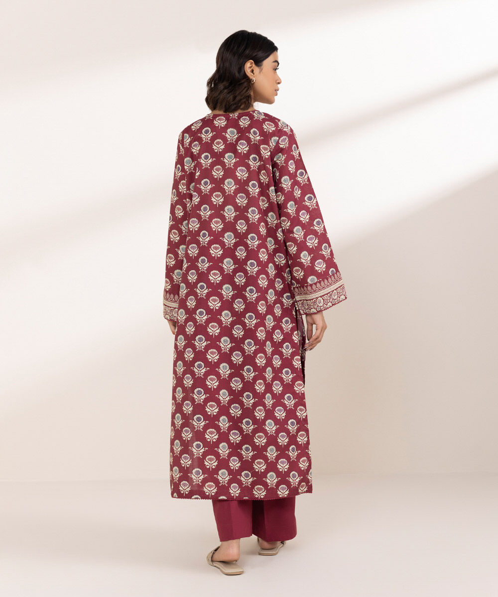 Women's RTW Cross Hatch Red Printed A-Line Shirt