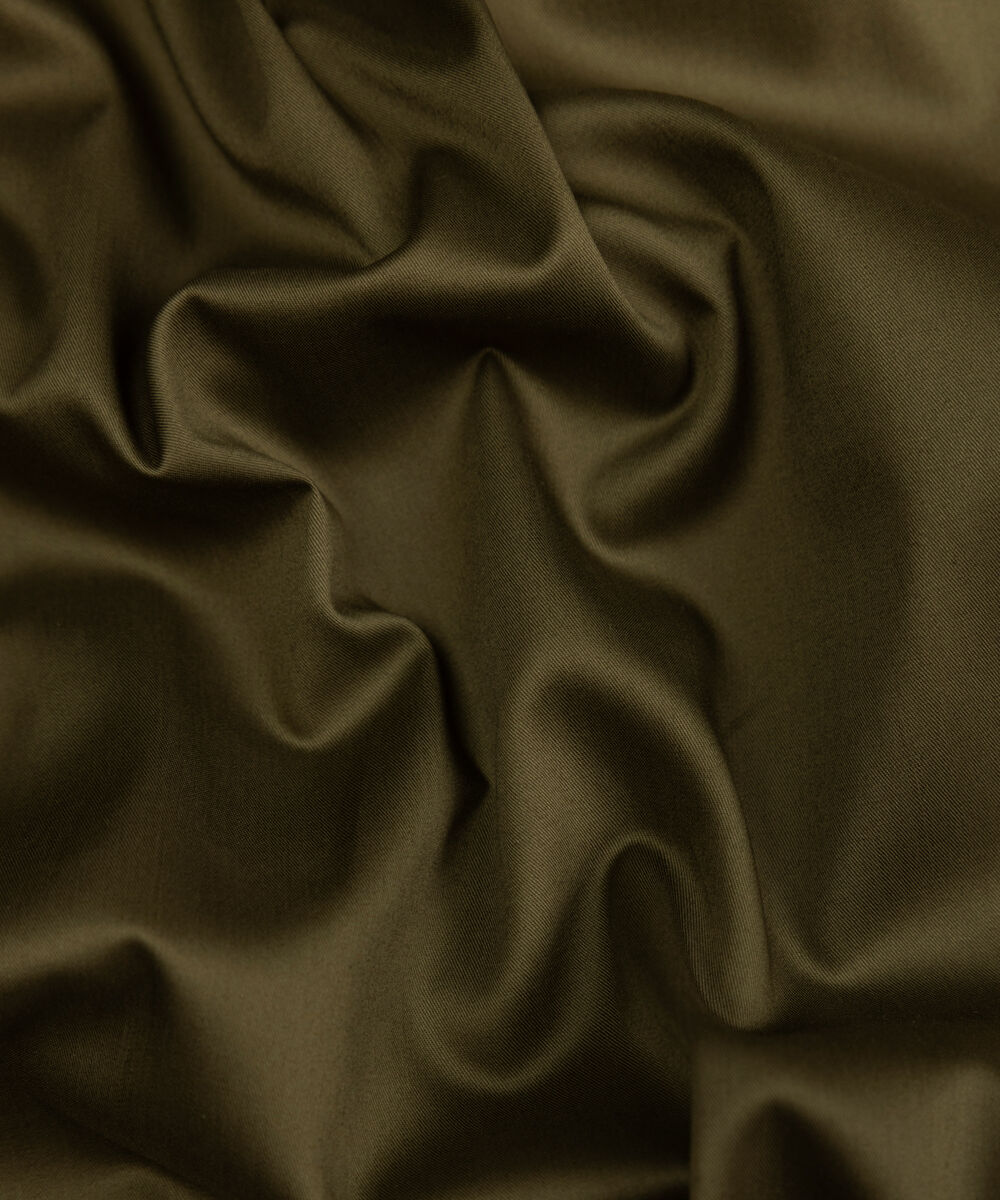 Men's Unstitched Two-Piece Olive Luxury Pima Cotton Suit